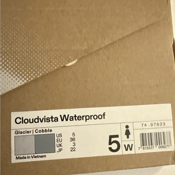 On Running Cloudvista waterproof Athletic Shoes Blue and Gray Size 5 Wide NWT - Picture 4 of 5